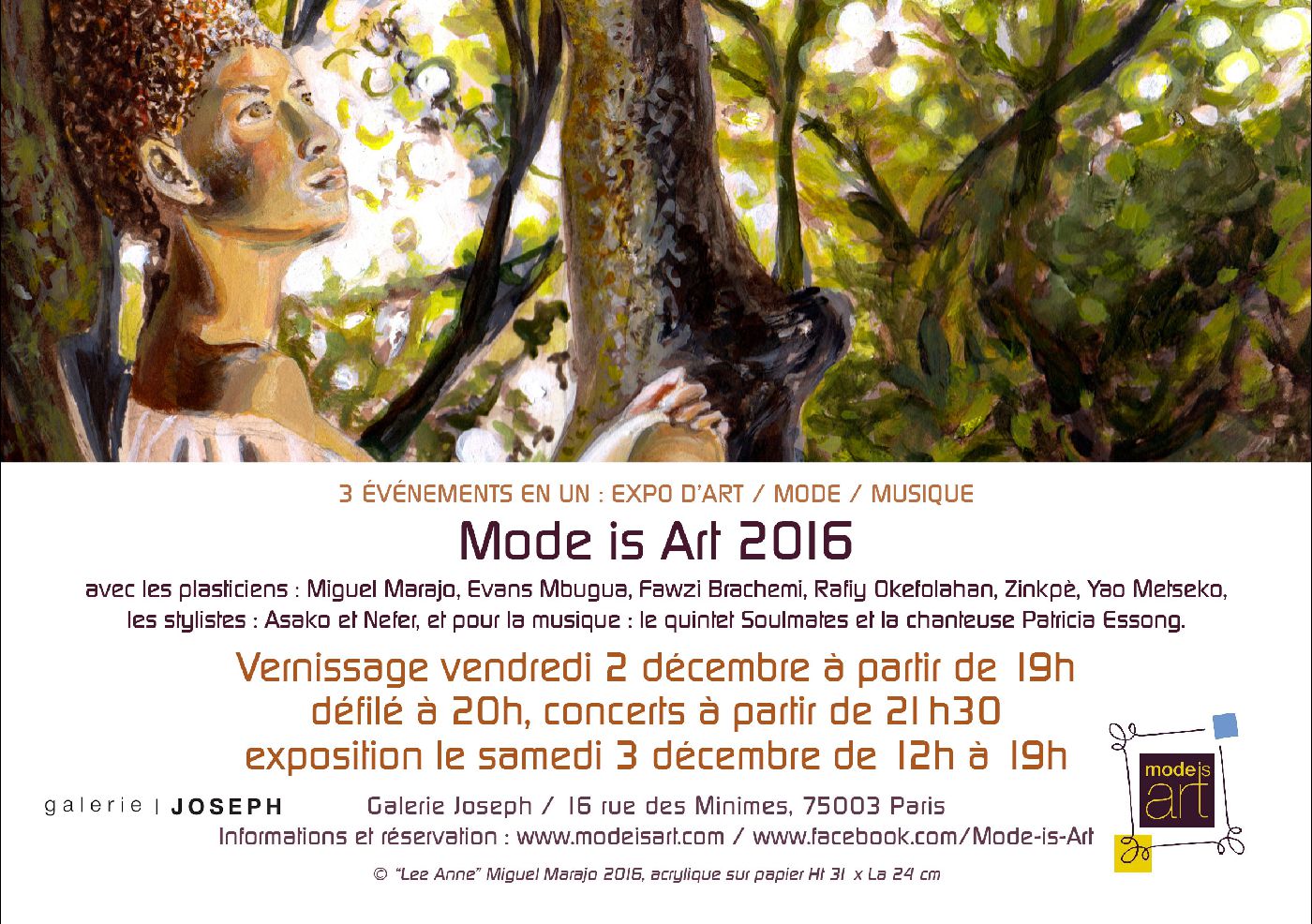 L'artiste Miguel Marajo participe à Mode is Art 2016